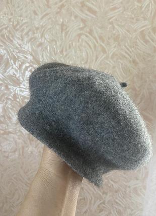 Шерстяний сірий берет. р. 57/58.