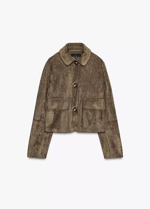 Замшева куртка жіноча хакі zara new