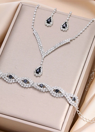 Комплект украшений женский ожерелье, браслет и серьги код 2408