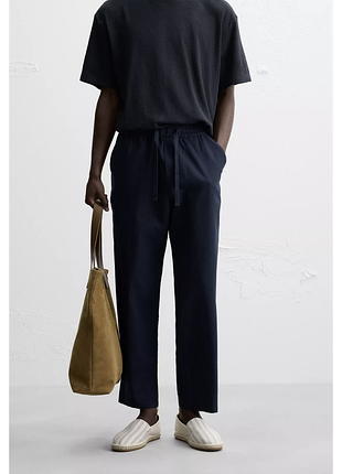 Хлопково - льняные брюки zara