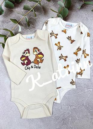 Набор боди с длинным рукавом disney 3-6мес, 68см