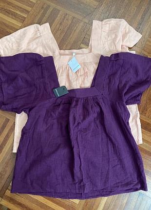 Нова вільна  бавовняна блуза роспашенка топ з мусліну jd williams 14/42/48 uk  🇬🇧