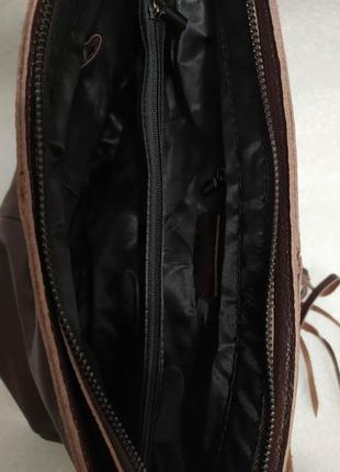 Натуральная кожа флотар роскошная сумка мессенджер планшет 2022 кожаная коричневая4 фото