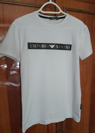 Emporio armani ea7 белая стрейчевая хлопковая футболка