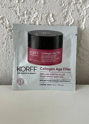 Оригінал пробник колагеновий антивіковий крем для обличчя korff collagen age filler anti-aging face cream