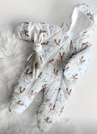 Зимовий комбінезон р. 80 + подарунок зимова шапочка для дівчинки