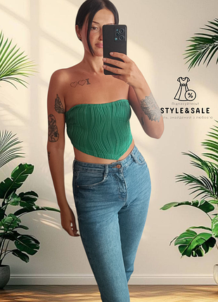 Короткий топ бюстье на шнуровке shein xs/6/34/42
 🍂🍁☕