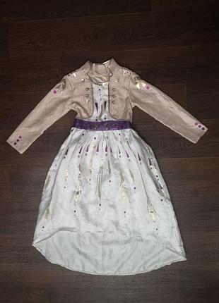 Дитячий карнавальний костюм плаття сукня анна холодне крижане серце 7 8 років 122 128 зріст косплей хеловін