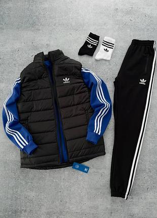 Мужской осенний спортивный комплект повседневный 5в1 asidas