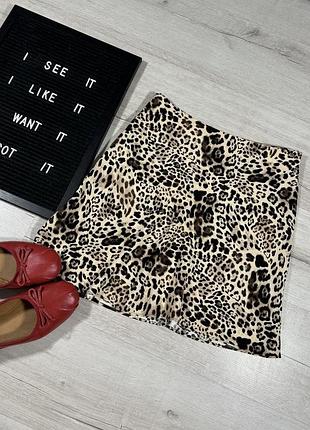 Мини юбка в леопардовый принт primark