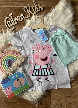 Летняя пижамка/летний костюм "свинка пеппа" peppa pig (футболка + шорты), для девочки от 2 до 4 рочков (98/104 рост), бренд peppa pig нижка