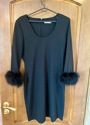 Чорна сукня calvin klein з пушком