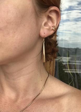 Золотые серьги подвески английский замок 3,93 г 5,5 см длина