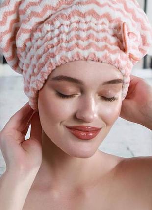 Шапочка чалма для сушки волос в цветах