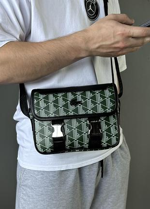 Мужская сумка мессенджер lacoste зеленая