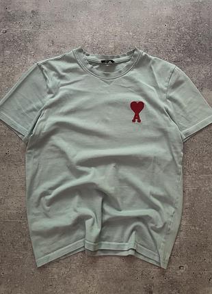 Футболка ami, голубий колір, розмір s