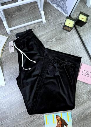 Женские стильные велюровые штаны