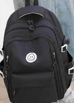 Черный рюкзак для девушек, рюкзак школьный для девочки, подростковый черный рюкзак на два отделения. рюкзак в школу 4-8 класс