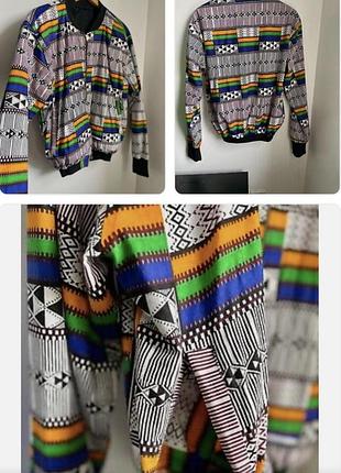 Чоловіча куртка бомбер,африканський принт 4