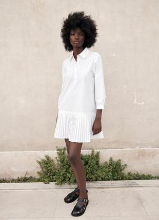 Біла бавовняна сукня zara