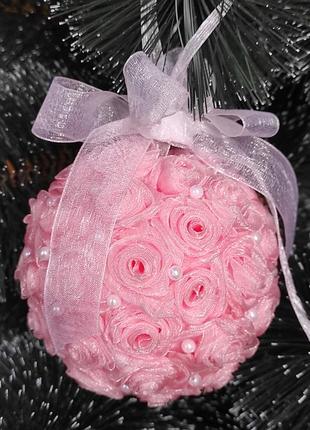 Новогодние шары розового цвета большие елочные шары шары на елку1 фото