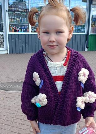 Кардиган оверсайз для девочки на 3-4 года