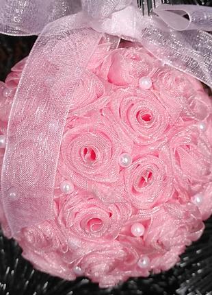 Новогодние шары розового цвета большие елочные шары шары на елку6 фото