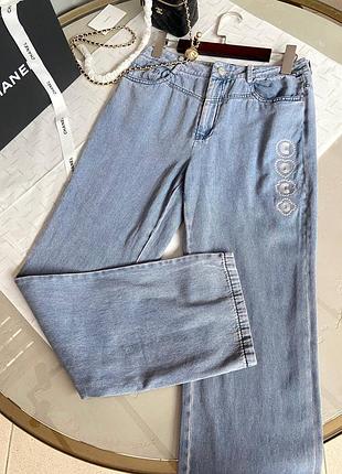 Преміальні брендові жіночі прямі джинси з вишивкою