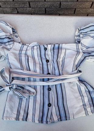Кроп-топ с воланом mango майка в полоску топ сорочка з пояском