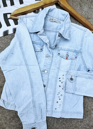 Джинсовий укорочений піджак