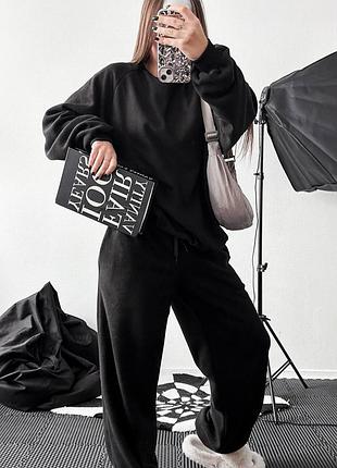 Женский базовый костюм из флиса, манжет и воротник из робаны, не кашлатится, размер 42-46, мод 148 🫶🏻