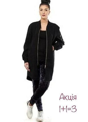 F&amp;f удлиненная куртка бомбер черного цвета