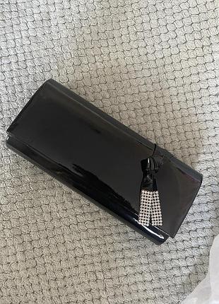 Клатч чорний лакований