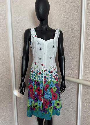 Платье сарафан в ярких цветах, платье, легкое платье сарафан в цветочный принт стильный женский сарафан платье на бретелях