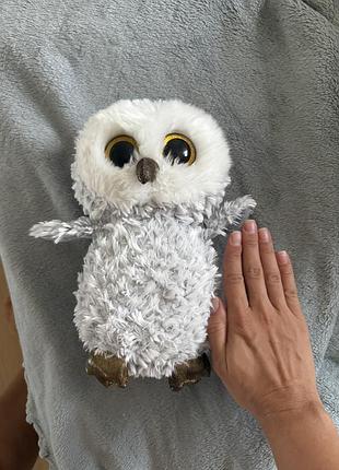 Іграшка мʼяка сова велика ty beanie bellies (hedwig, harry potter)