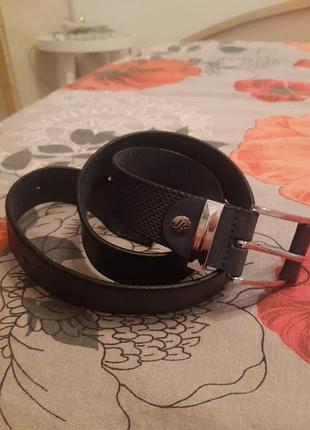 Ремень натуральный кожаный синий