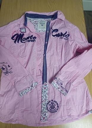 Стильна жіноча рожева сорочка tom tailor polo team