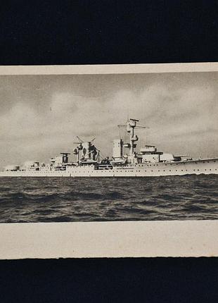 Крейсер rppc 1930-х годов «крейцер карлсруэ» почтовая открытка.