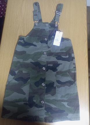 Сарафан для дівчинки мілітарі хакі новий