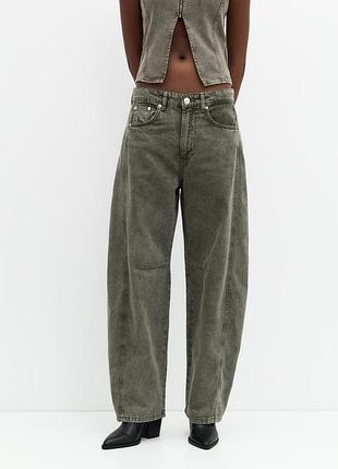 Джинсы-баллоны pull &amp; bear серого цвета