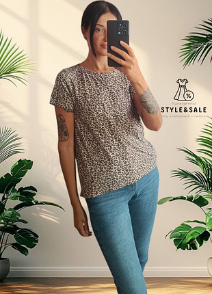 Стильна леопардова футболка розпродаж 12/40/48/л 🍂🍁☕