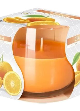 Ароматична свічка в скляному стакані bispol апельсин (sn 71-63)