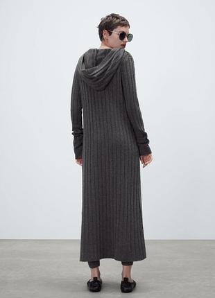 Длинный шерстяной кардиган zara