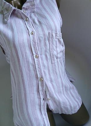 Рубашка свободного кроя без рукавов лен +вискоза