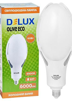 Лампа світлодіодна delux olive 60w 6500k e27 230в