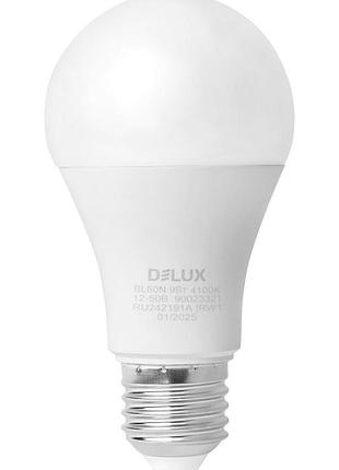 Cвітлодіодна лампа delux bl60n 9вт ac/dc12-50в 4100k е27 білий