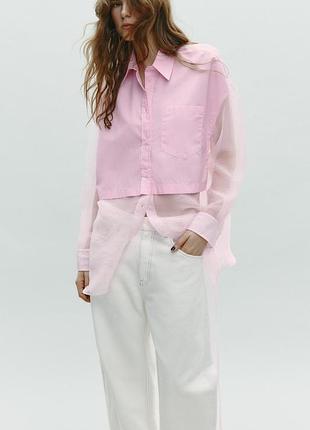 Сорочка рожева оверсайз zara new с