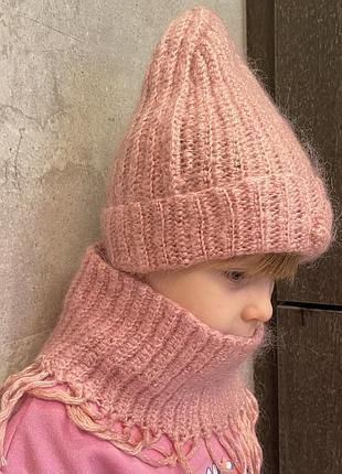 Набір аксесуарів р. 3-4 р/98-104 см шапка снуд дитячі теплі зимові