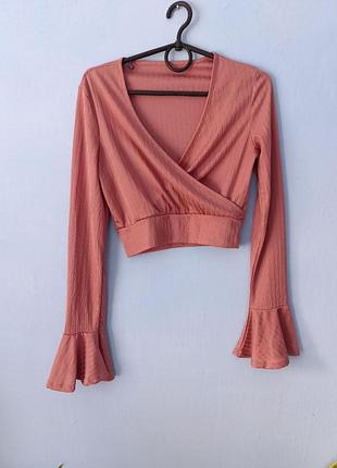 1+1=3 топ топик кроптоп с длинным рукавом рубчик