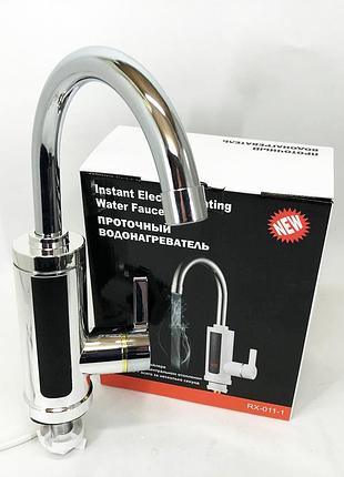 Проточный водонагреватель delimano rx-0111c lcd дисплеем 3квт кран электрическое нижнее подключение
